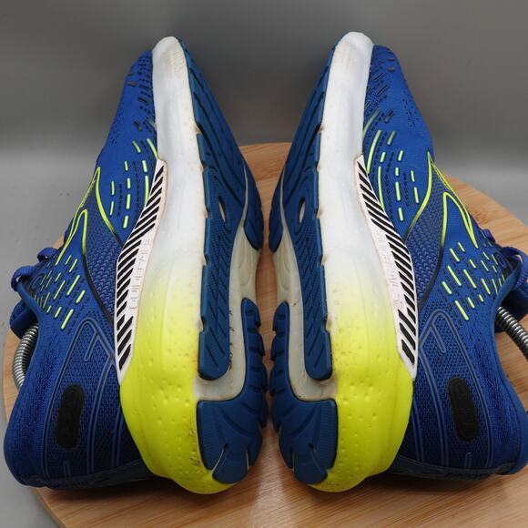Brooks Shoes Men's Size 10.5D Blue/Volt Yellow Glycerin GTS 20 Running Flaws - Picture 6 of 13